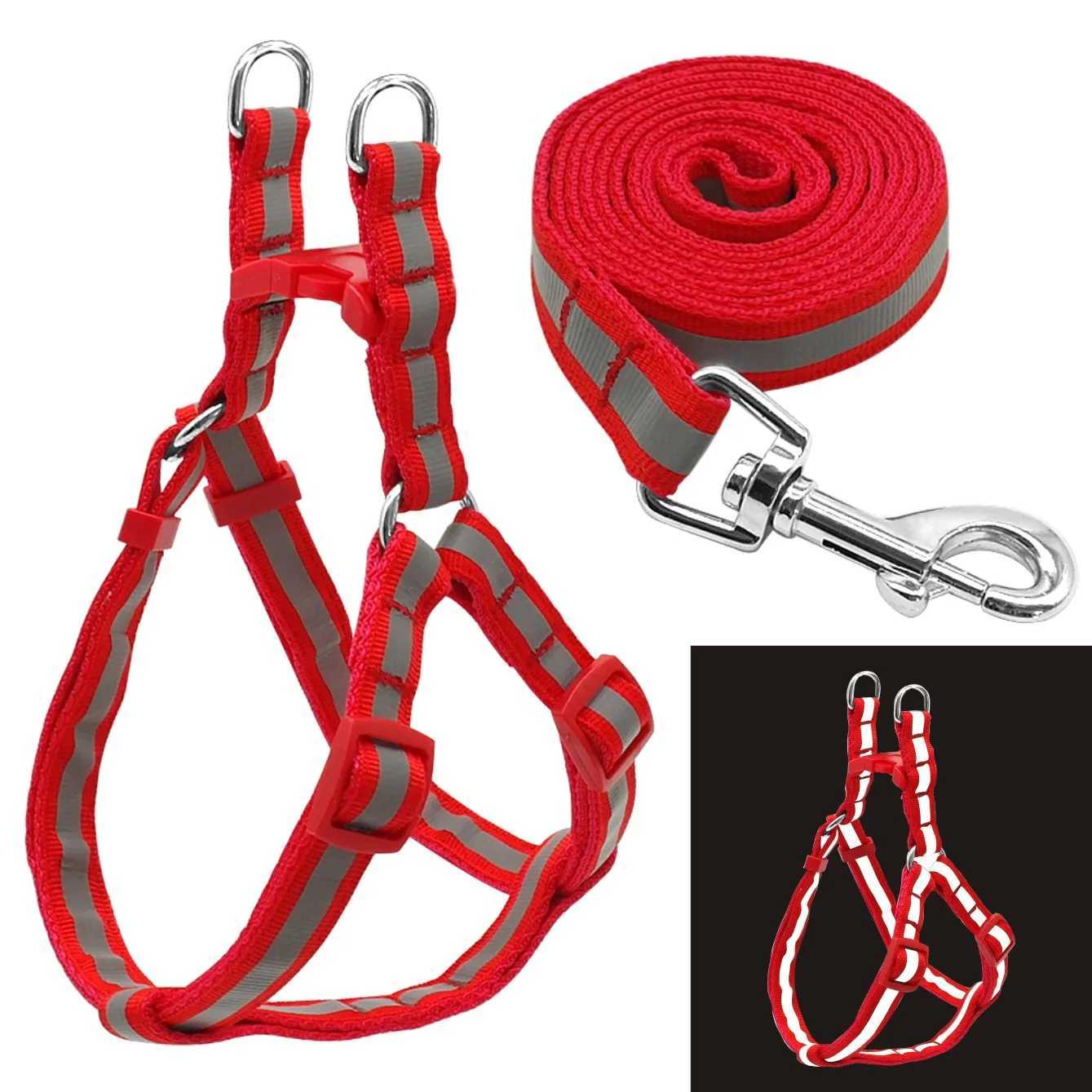 Reflective nylon dog harness and belt set suitable for small and medium-sized dogs puppy lead Chihuahua Yoki 7 colors X250326