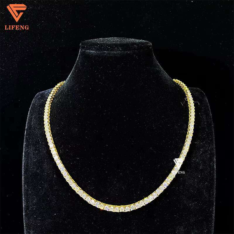 Fast Delivery High Quality Moissanite Tennis Chain 3mm 4mm 5mm 6.5mm 8mm Shining Brightly D VVS Moissanite Women Men Necklace