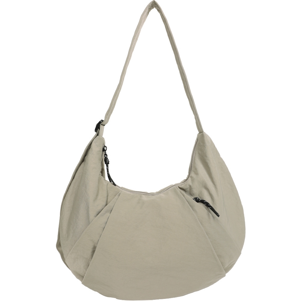 Pure color simple large capacity crossbody bag sports style nylon cloth dumpling bag