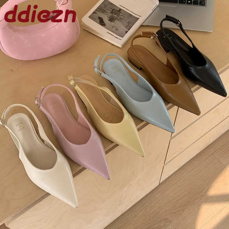 Fem Pointed Toe Ladies Flats Sandals Shoes Spring Summer Fashion Shallow Footwear Elegant Wen Flats With Shoes Sandals Z250326