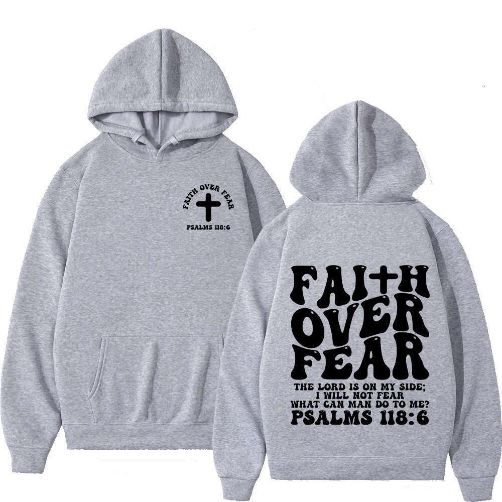 Aesthetic Christian Jesus Faith Over Fear Bible Verse Hoodie