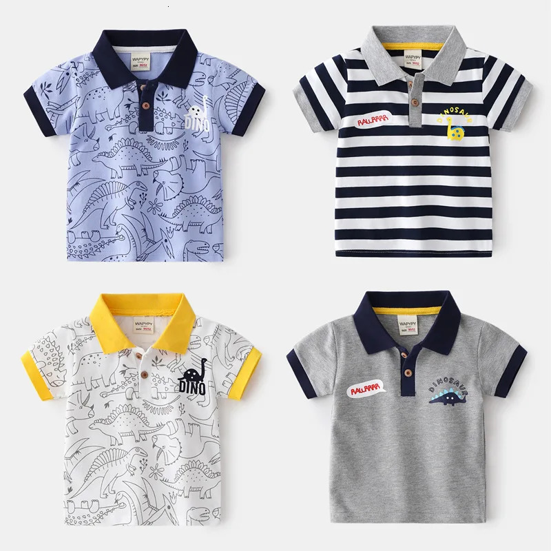 Children Clothes Summer Cotton Polo Shirts Short Sleeve Dinosaur Toddler Boy Polos T Shirt Baby born 3 to 6 9 12 18 24 Months 250326