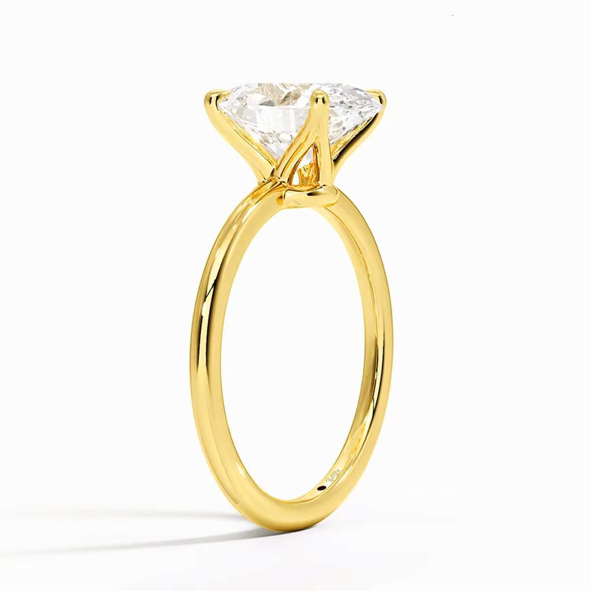 Fine Jewelry Supplier Woman Engagement Wedding Gift Hollow Real 14K Gold 2ct 3ct Diamond Oval Moissanite Rings