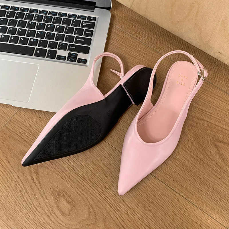 Fem Pointed Toe Ladies Flats Sandals Shoes Spring Summer Fashion Shallow Footwear Elegant Wen Flats With Shoes Sandals Z250326