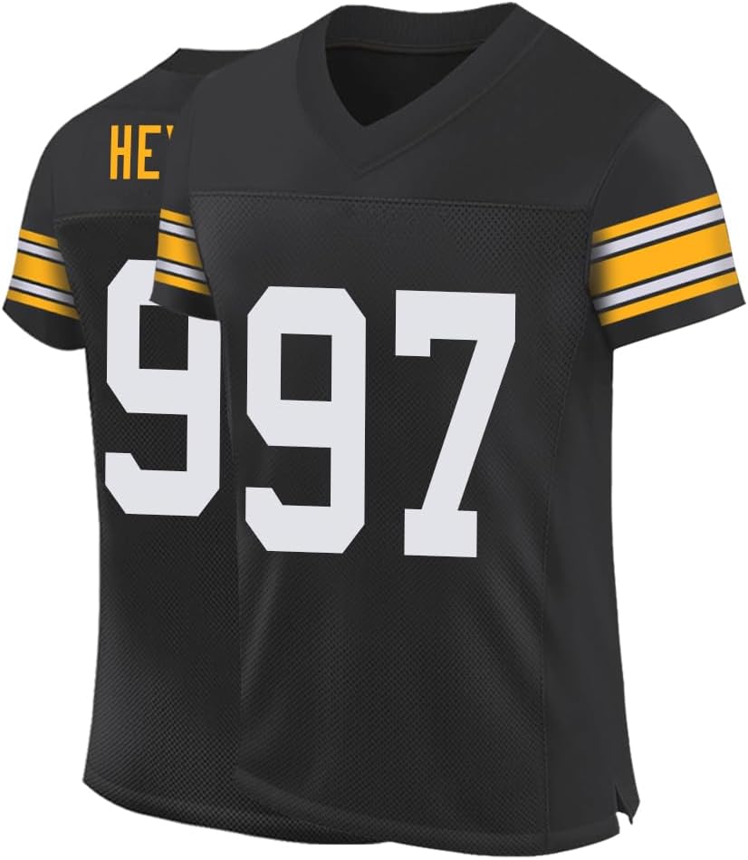 Custom Mens/Womens/Youth Black Personalized Throwback Stitched Jerseys for Sports Fan american football shirt