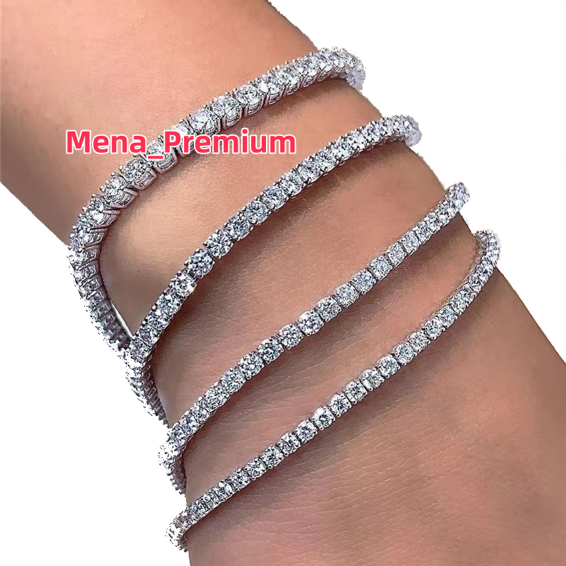 Wholesale Mens Luxury Sliver Rose Gold Plated 2.5MM 3MM 4MM 5MM Iced Out Cubic Zirconia CZ Diamond Tennis Bracelet for Women Men