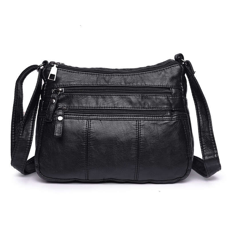 Single Shoulder Mom's 2020 New Washed Soft Leather Women's Large Capacity Middle aged and Elderly Crossbody Bag