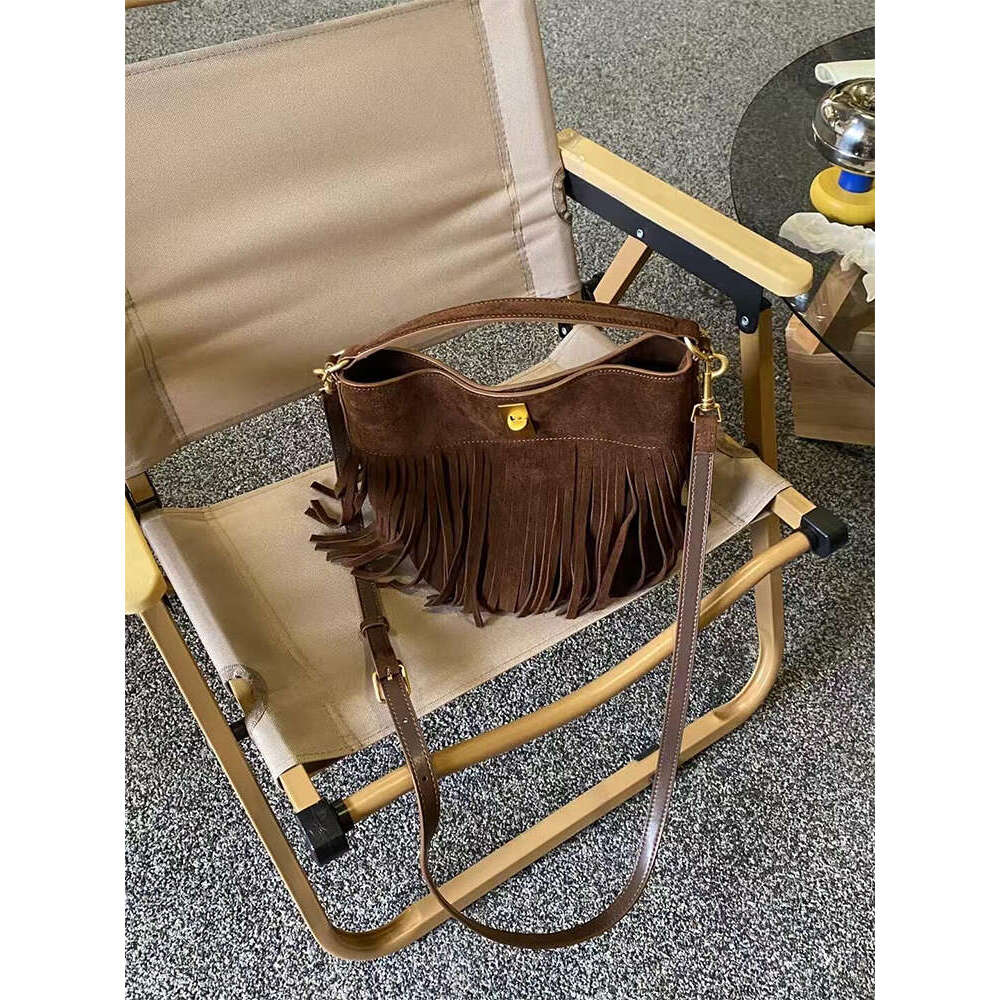 Women's Bags Women's Bags Suede Bucket For Women New Autumn And Winter Lazy Style Suede Tassel Bag, Hand-Held Crossbody Bag