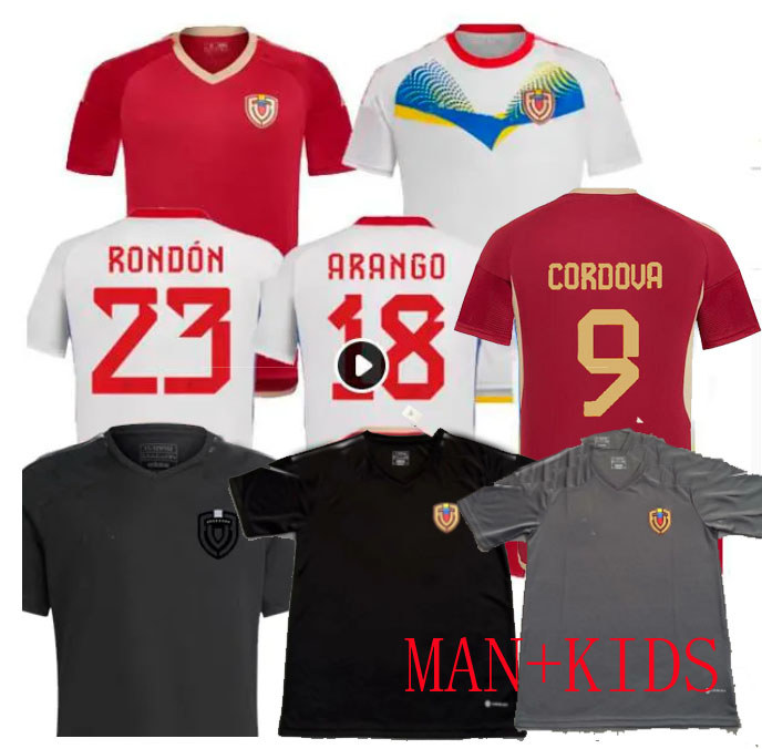 2024 2025 Venezuela Soccer Jerseys SOTELDO SOSA RINCON CORDOVA CASSERES BELLO JA.MARTINEZ RONDON GONZALEZ OSORIO MACHIS football shirt MAN kids black