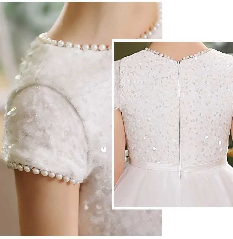 Elegant white flower girl dress sheer and fluffy communication dress online bridal dress girls birthday gift customized wedding dress W250326