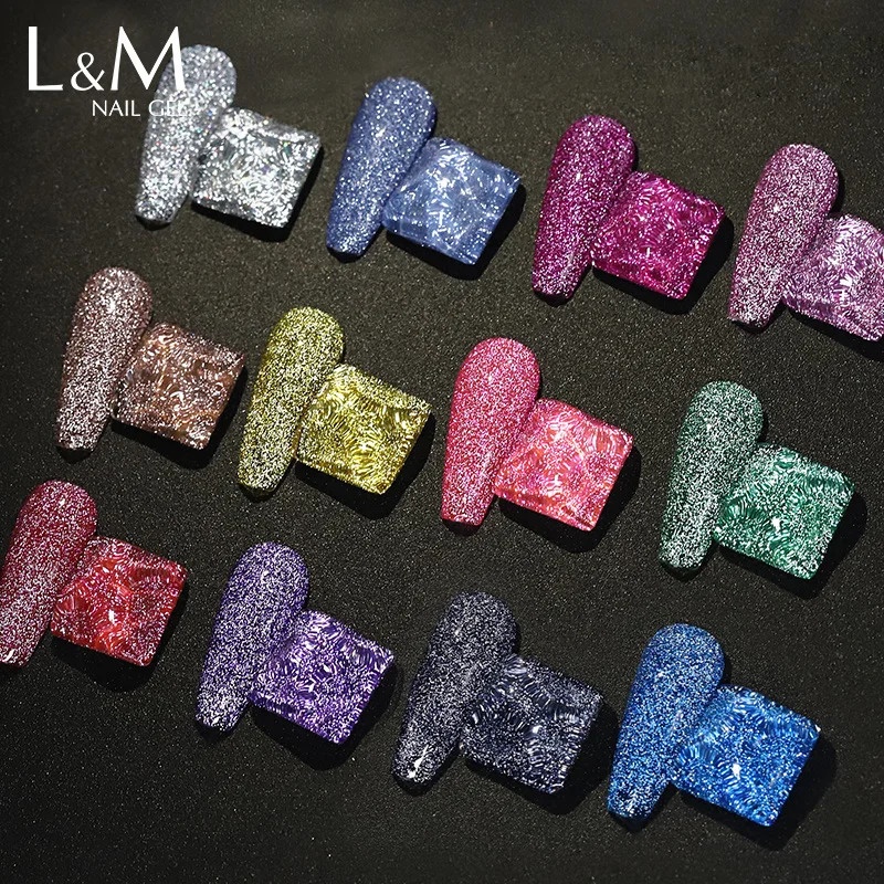 15ml Disco Laser Gel Nail Polish Super Shiny Reflective Color UV Nail Gel Glitter Po Flash Gellak Nail Art 250326