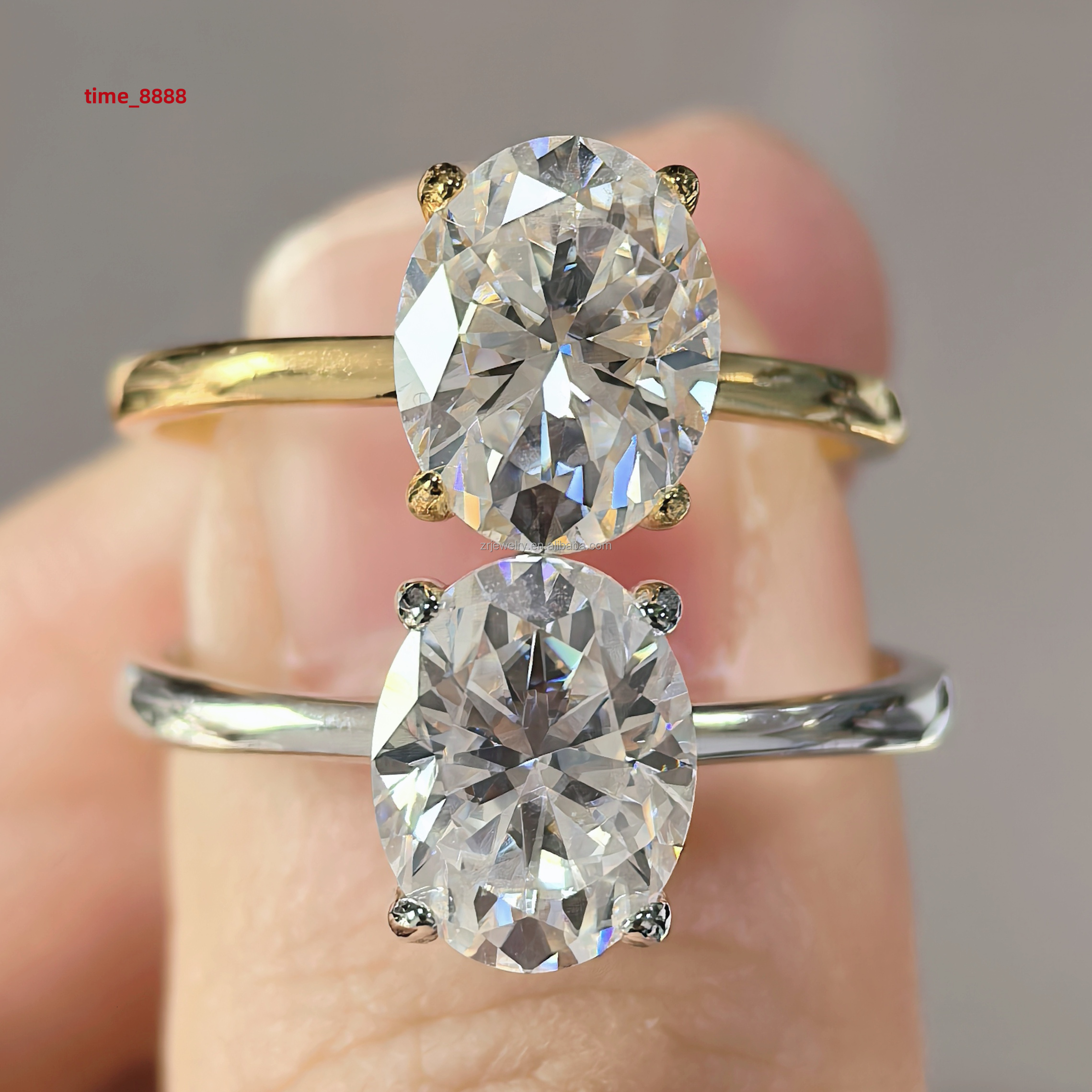 Wholesale 5ct Solitaire Oval Moissanite Ring Gra Certified Emerald Round Radiant Diamond Jewelry Engagement Moissanite Ring