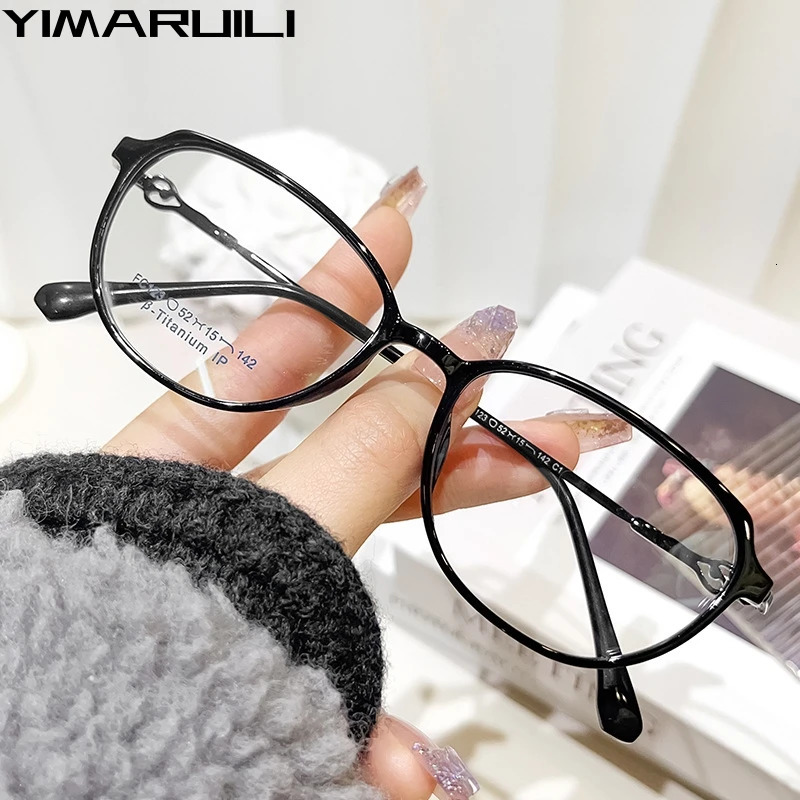 YIMARUILI Ultra Light Fashion Cat Eye Myopia Glasses Retro Small Face TR90 Optical Prescription Glasses Frame Female F123X 250325
