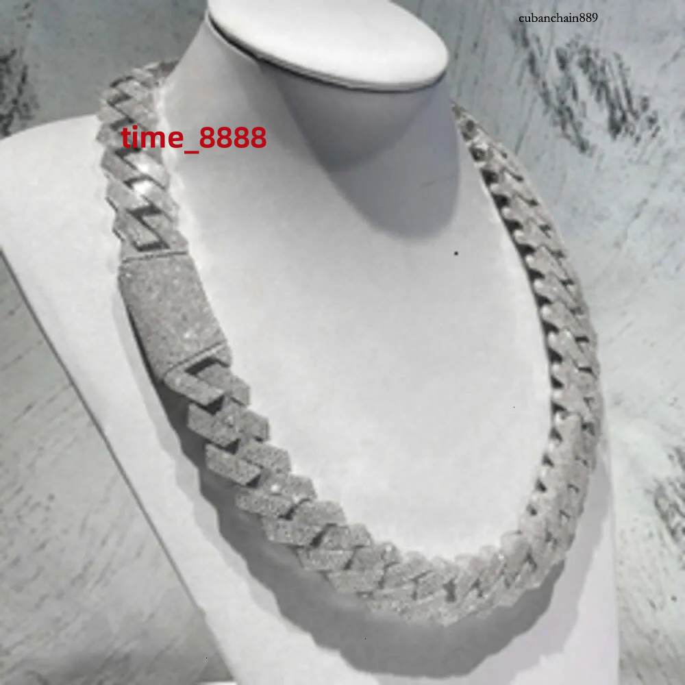 Custom Hip Hop Mossanite Necklace Jewelry VVS Hip hop Sterg Sier Def 20Mm Dia Moissanite 14K Rose Plated Pendant Cuban k Chain