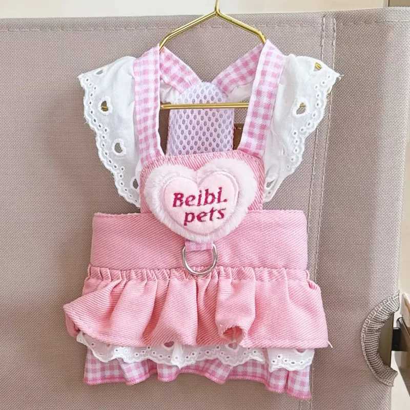 Pink Princess accessory suitable for puppies love babies pet vests shoulder straps collars clothing XS XL kittens puppies cat chest straps Yorkshire X