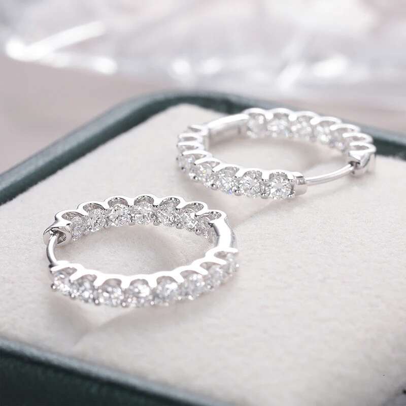 Luxury VVS Lab Grown Diamond Huggie Stud Earrings For Women Men 14K Solid Gold Hoop Earring Jewelry Party Gifts GRM Certified