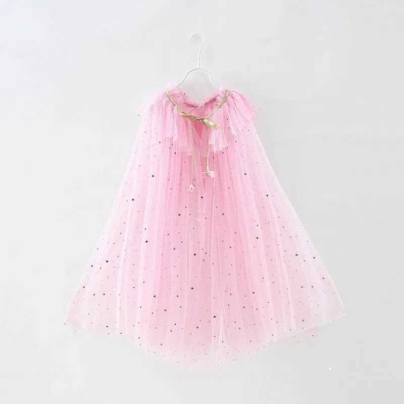 Girl Costume Children Elegant Dress Cape Kids Christmas Halloween For Supply Girl Tulle Cloak Elsa Rapunzel Cosplay Accessory W250326
