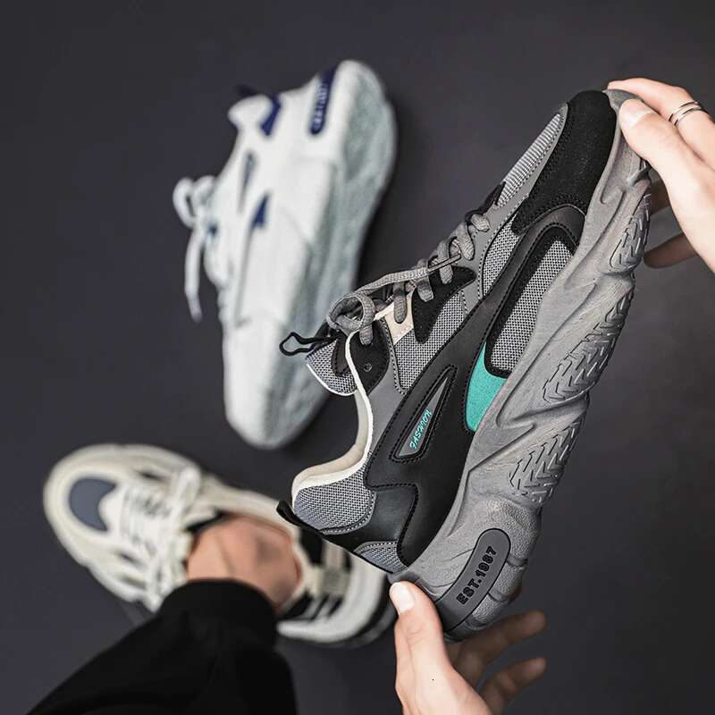 Designer Shoes Thick Soled Multifunctional Pleated Sports Shoes 2025 New Mesh Lace Up Breathable Casual Sports Shoes Adding Soft Soles For Men's 