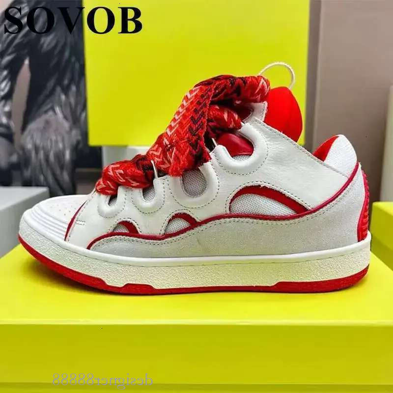 Spring Autumn Genuine Leather Bre a thabl e Flat Thic k Sole Lace up Mixed Color Casual Versatile Walking Shoes Unisex