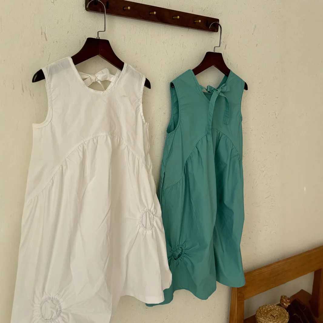 New round irregular vest for girls in summer high-end warm dress for children casual W250326