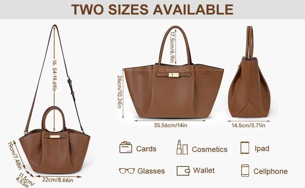 2025 Winter New Large Capacity Solid Color Pleated Pu Leather Tote High Quality Design Women's Commuter Handbag Shoulder Bag