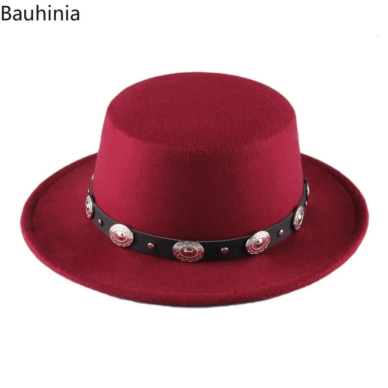 Panama retro wide Brim black Fedora hat mens flat top wool jazz hat elegant womens gentleman gambling hat 250325