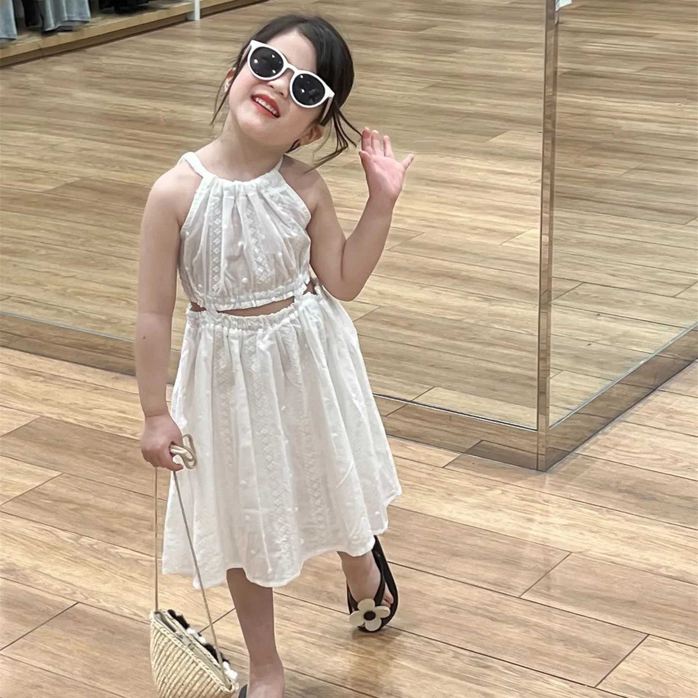 Summer Girls Sweet Sexy Thin One Piece Sleeveless Dress Beach Wear 2-7 Years W250326
