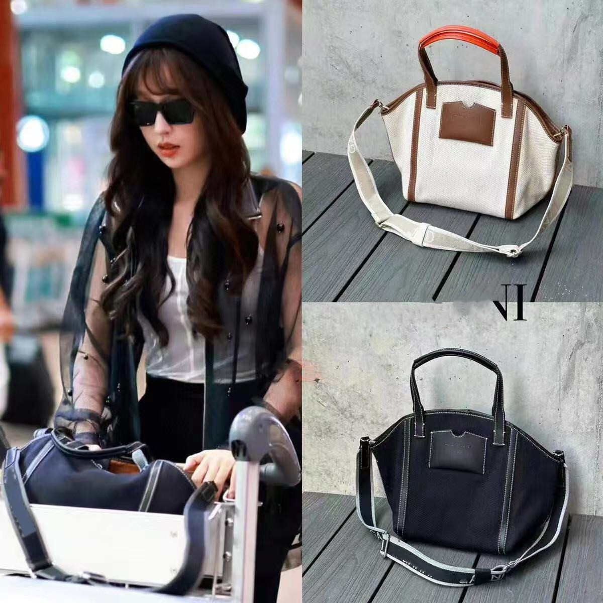 25 Canvas Women's Handbag, New Fashionable Cross Single Shoulder, Leisure Shopping Bag, Live Streaming