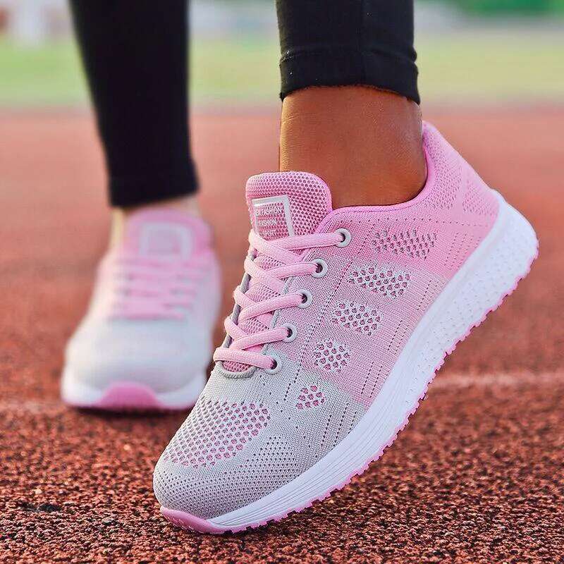 2025 Summer New Women's Flat Shoes Mesh Fabric Designer Fashion Casual Sports Shoes Women's Lace up Women's Sports Shoes