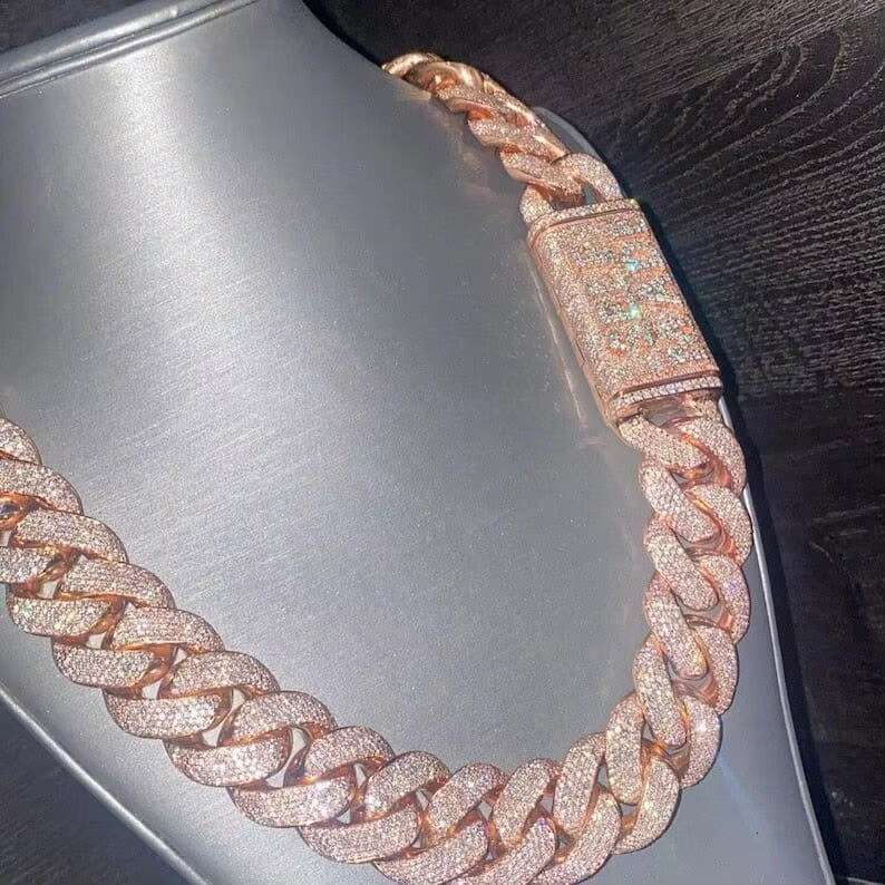 20MM Ice Out VVS Quality Moissanite Diamond Thick Cuban Link Chain Necklace for Men Gifting Options