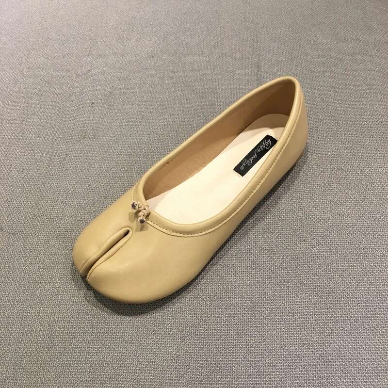 flats tabi ninja moccasins round split toe shallow women single shoes lazy slip on sgback mules slides leather casual loafers