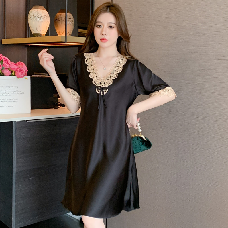 X220 Spring and Summer Thin Sexy Sweet Lace Embroidered Short Sleeve Dress