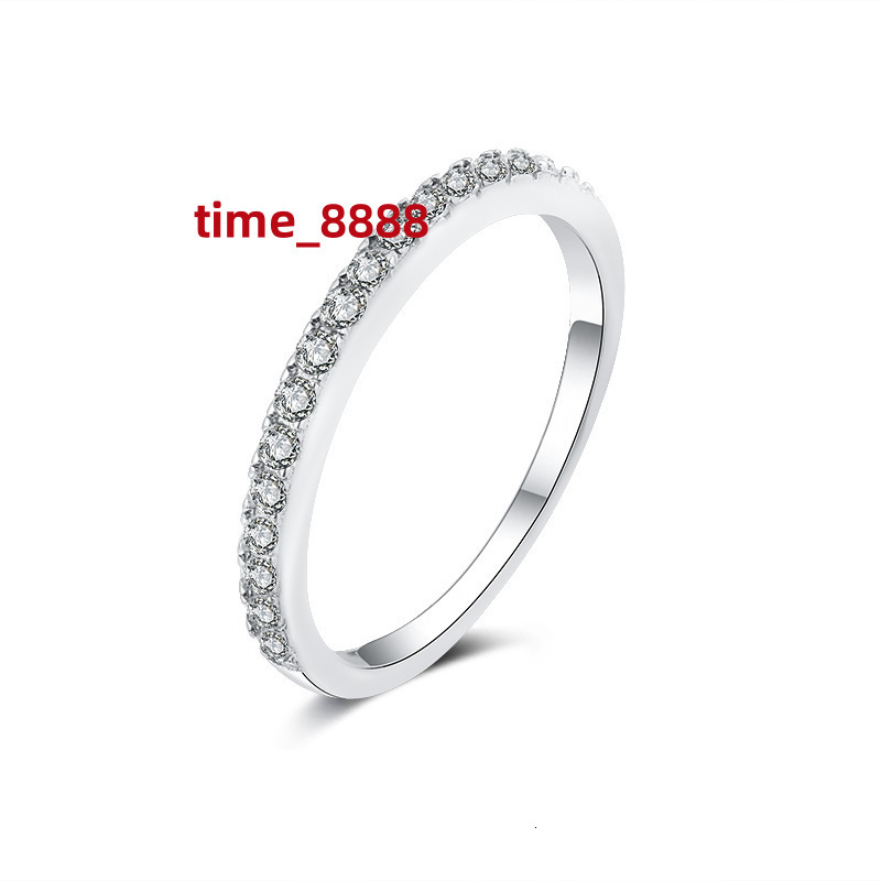 9 Factory Direct Sales Fine Jewelry S925 Sterling Silver D Moissanite Diamond V Shaped Stacking Bands Row Ring for Women Gift