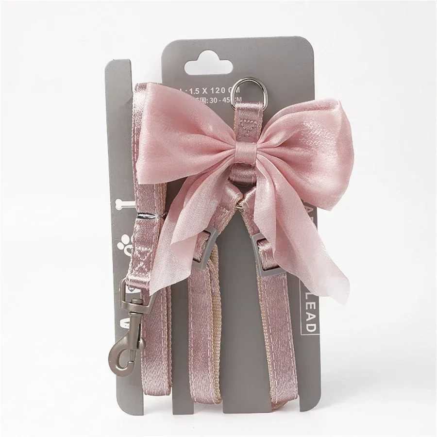 Dog Strap Leather Evening Dress Collar Set Adjustable Cute Dog Strap Suitable for Small and Medium sized Pet Cat Collar Leather X250326