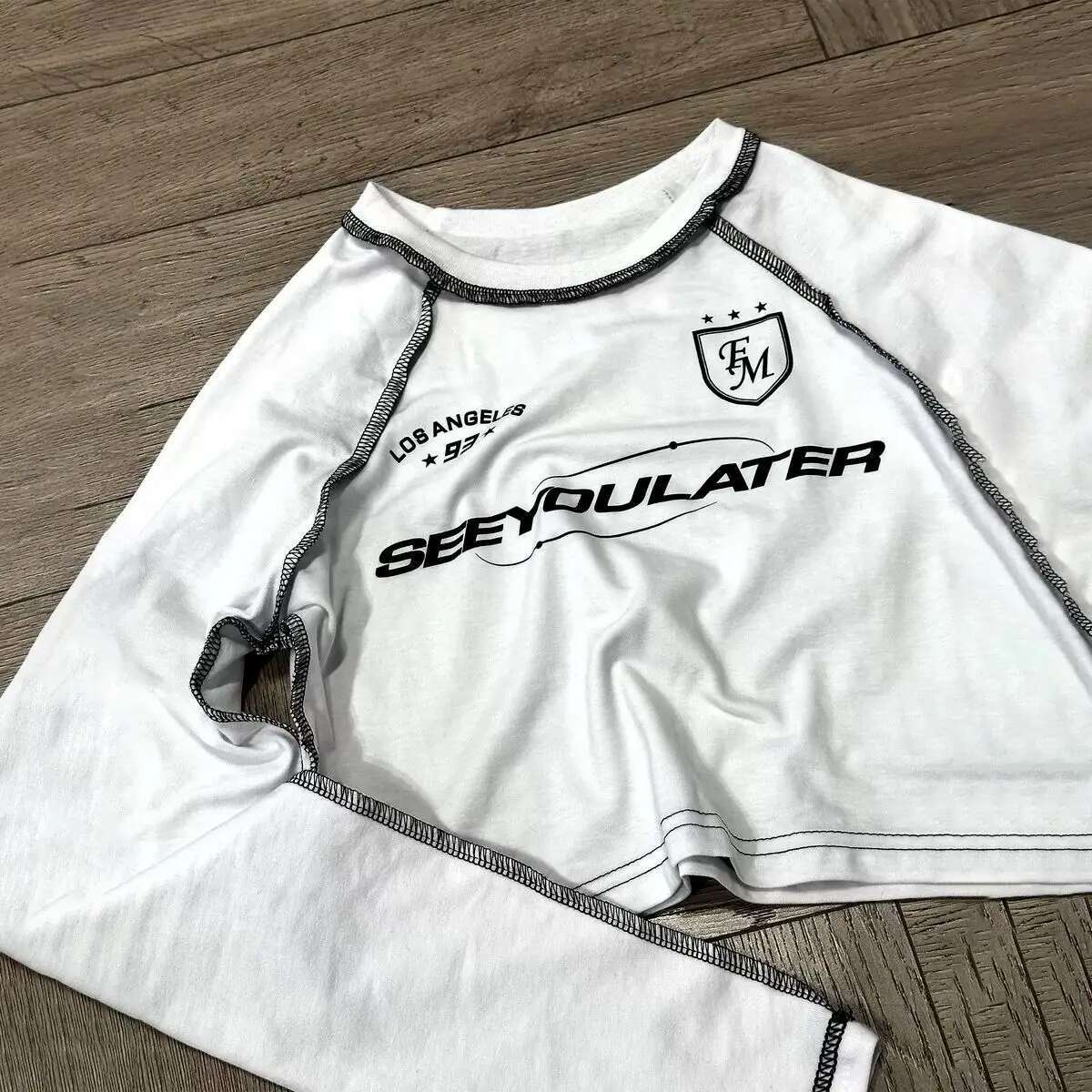 Women Long Sleeve T-Shirts Spring Autumn Solid Slim Fit Pullovers Letter printed motorcycle style Base Tees Tops Casual