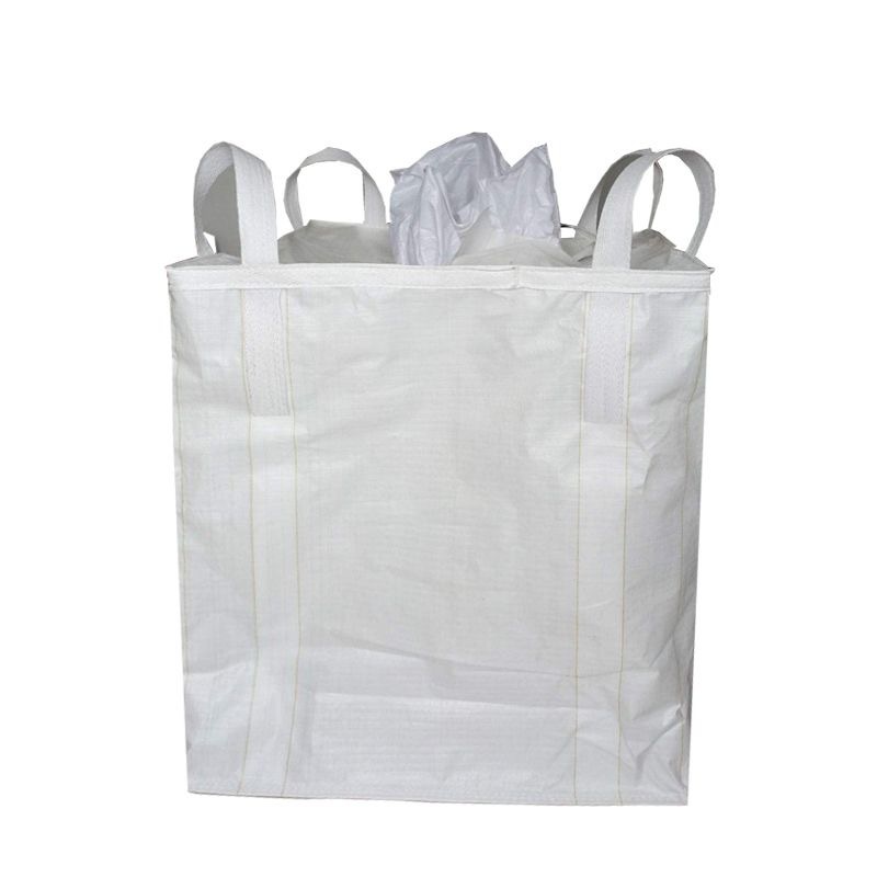 Thickened White Ton Bag with Four Reinforced and Inner LinerStraps for Durable Use - Wholesale