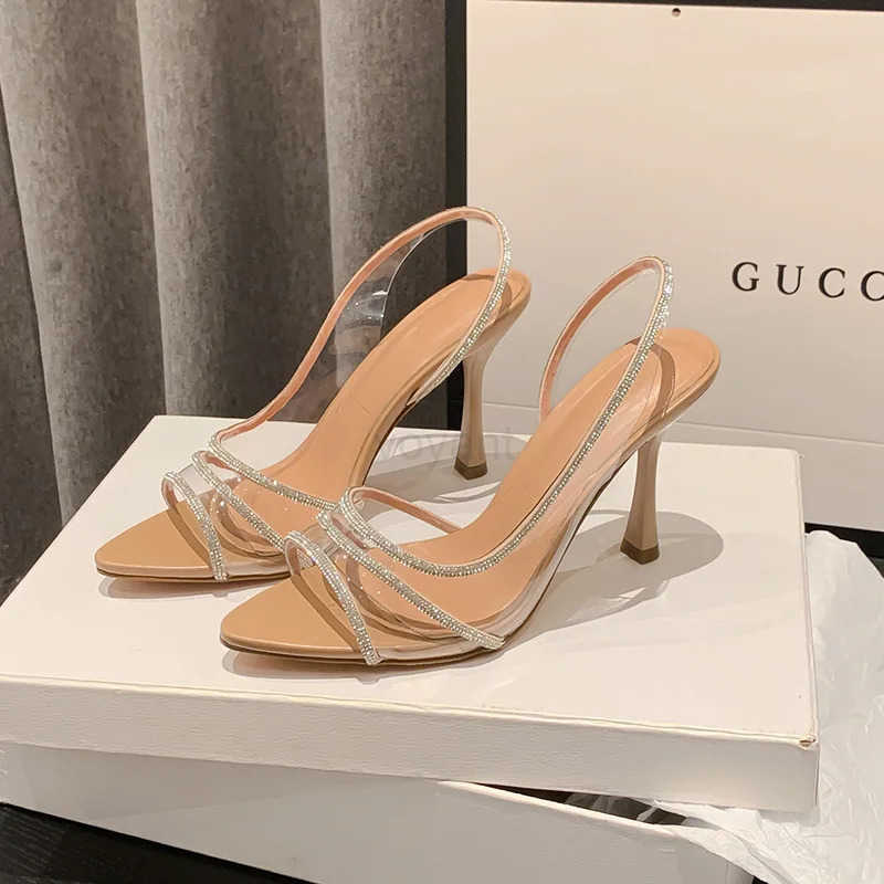 KM-ROYA High Quali 9cm/3.5inch Heel Wen Sandals Brand Desig Fem Pumps Par Pr Thin High H Clear Shoes Z250326