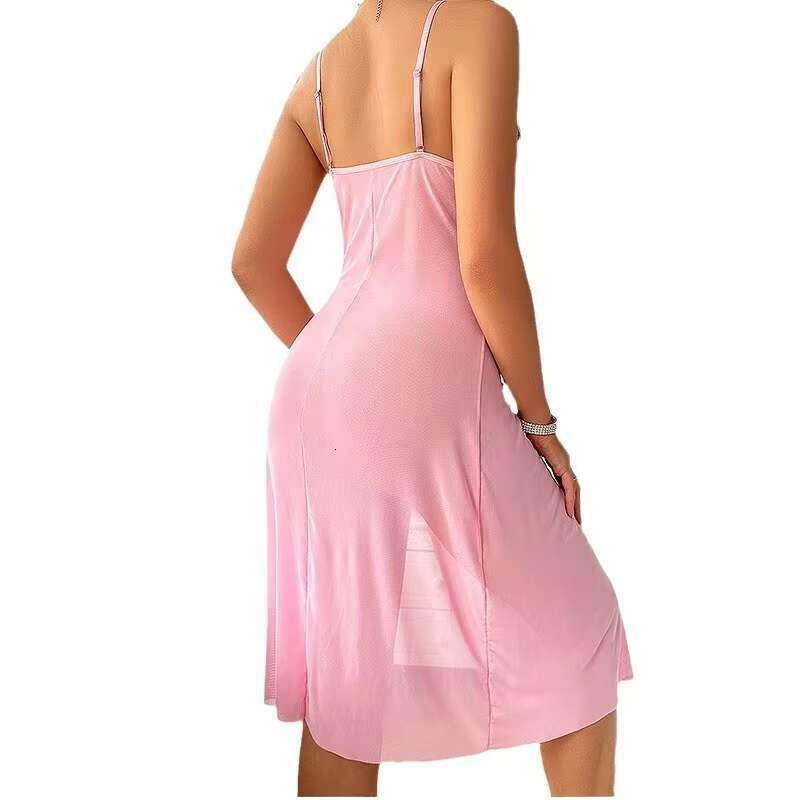 New Fashion Women's Sexy Cutout Pure Desire Embroidery Ral Slip Dress Fun Pama