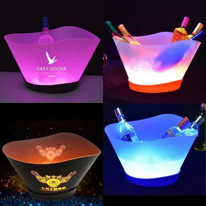 12L LED charging ice bucket lights up champagne beer rack bar nightclub disco party wine drinks beer juice bar X250326