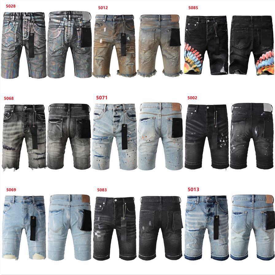 Men Denim Shorts Ri… - image