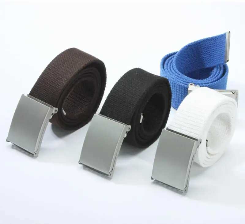 Mens belt fashion new unisex Trouser belt canvas belt breathable outdoor tactical jeans adjustable waist belt 140cm W250326