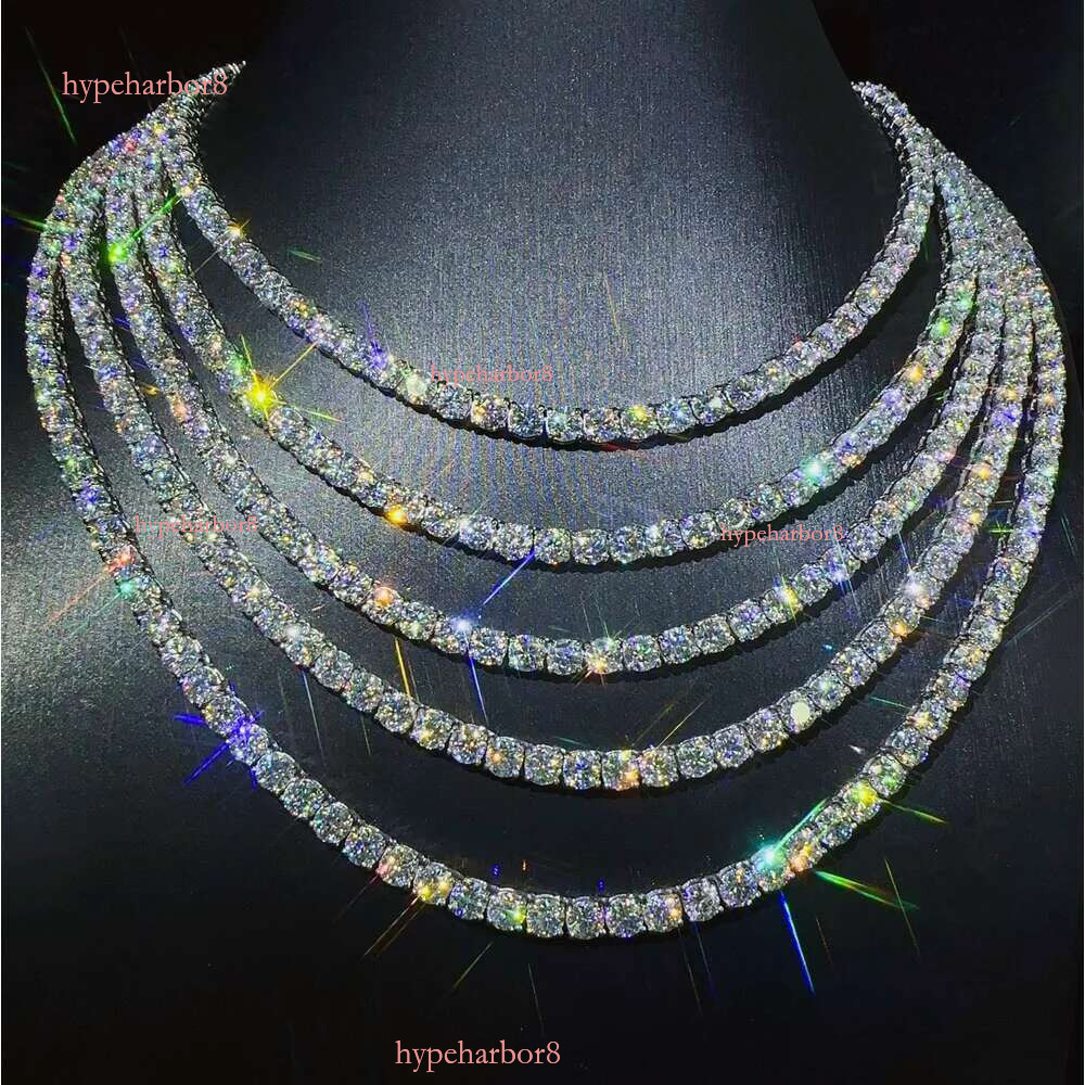 Top bracelet tennis Hip Hop sier necklace fashion Jewelry Pass Dia Tester 6mm vvs moissanite iced out cuban chain for men women