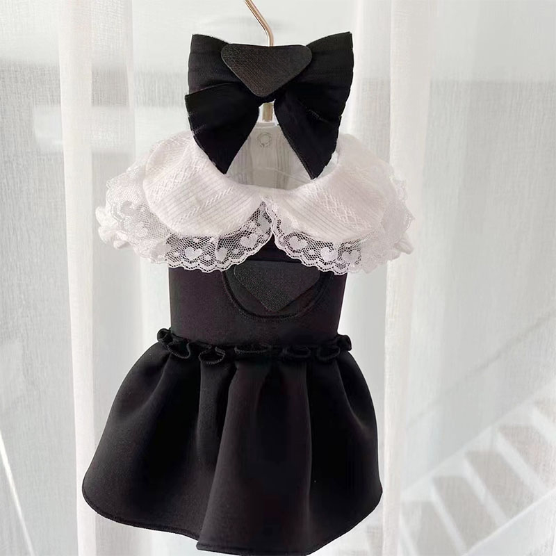 Designer Dog Costume Dress Clothes Strap pants Skirt two-piece set shoulder strap Denim skirt Lolita lace shirt Free shipping