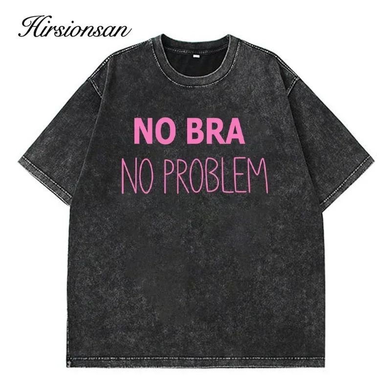 Hirsionsan Acid Washed T Shirt Women Vintage Cotton T-shirts Streetwear Soft Mineral Tees Loose Pink Bow Graphic Tops Y2k 250321