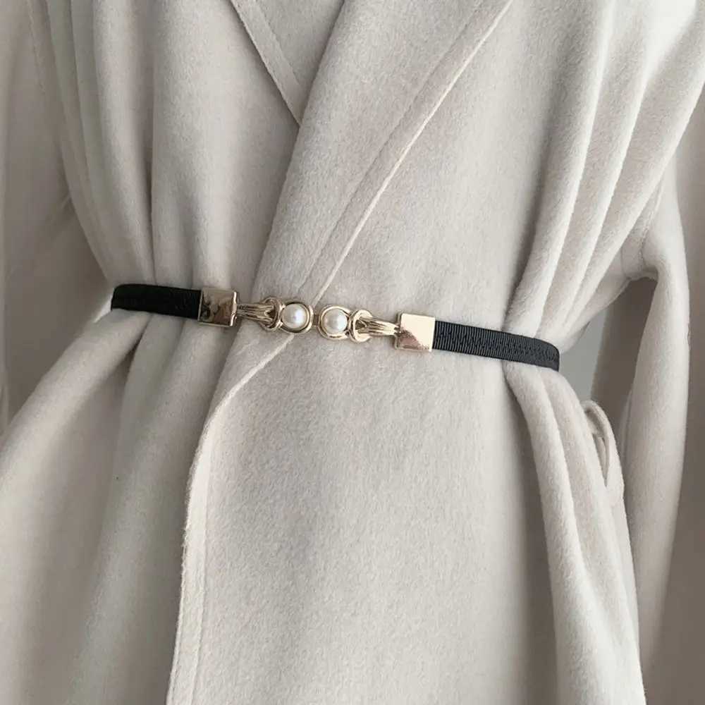 Retro Simple Knot Metal Buckle Womens Solid Color Womens Belt Dress Decorative Thin Belt W250326