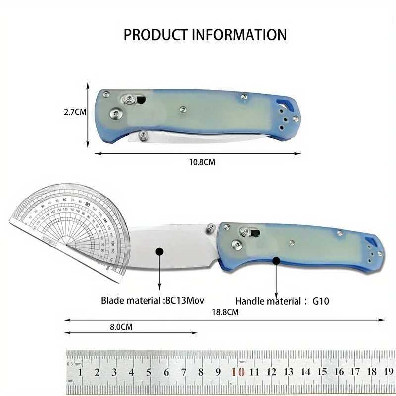 BM 535 Folding Knife G10 Handle Satin Flat Blade Outdoor Pocket Hunting Self Defense Portable Camping Fishing Multi Tool KnifeXJ250326
