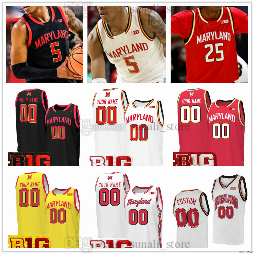 2025 Maryland Terrapins College Basketball Jersey 10 Julian Reese 25 Derik Queen 1 Rodney Rice 0 Gillespie 9 Selton Miguel 22 Geronimo 5 Deshawn Harris-Smith Printed