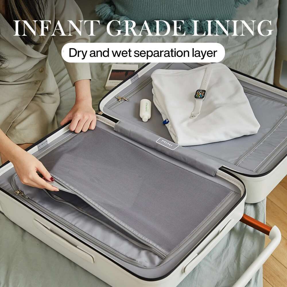 Mixi Wide Handle Travel Lage Suitcase Rolg Spinner Wheels Hardside PC TSA Lock 20 24 Inch Unisex