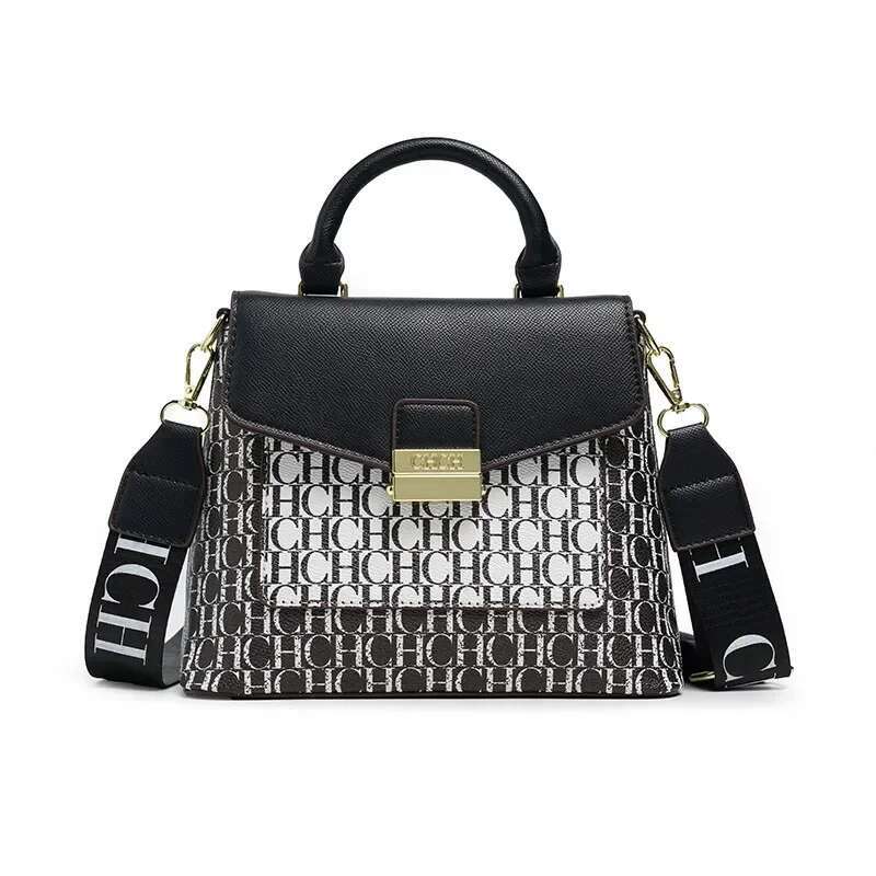 CH Shoulder Letters Printed Daily Commuter Classic Women's Handbag Niche Design Fashion Crossbody Bag Temperament