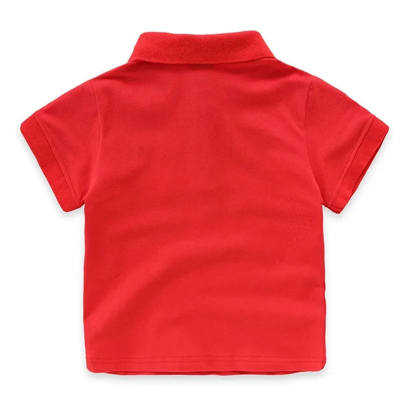 European and American Style Children Sports T-shirt 2025 Summer Solid Color Short Sleeves T-shirt Boys Girls Cotton Polo Shirts 250326